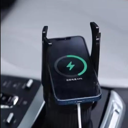 Car Cup Holder Extender with Wireless Charger, 360° Rotating Cup Holder Expander and Beverage Organizer for Auto, Van and Sedan, Multifunction Car Interior Accessory