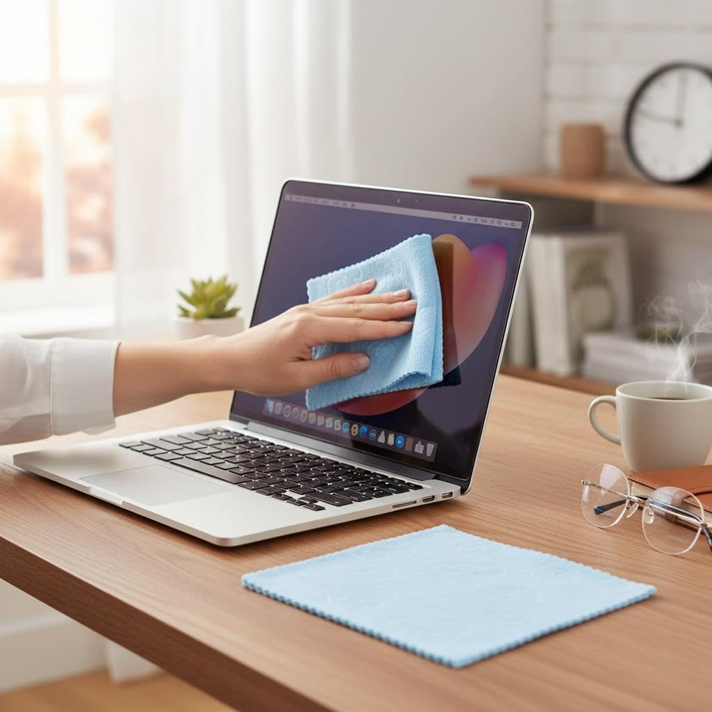 ماش تنظيف من المايكروفايبر 5 قطع 30×30 سم - فائقة الامتصاص وخالية من الوبر والخدوش، مناشف تنظيف قابلة لاعادة الاستخدام للمطبخ والزجاج والسيارة والالكترونيات والاسطح المنزلية