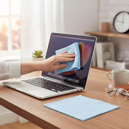 ماش تنظيف من المايكروفايبر 5 قطع 30×30 سم - فائقة الامتصاص وخالية من الوبر والخدوش، مناشف تنظيف قابلة لاعادة الاستخدام للمطبخ والزجاج والسيارة والالكترونيات والاسطح المنزلية