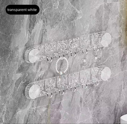 شماعة حائط و باب | شماعة متعددة الاستخدامات لتنظم أغراضك بسهولة بدون مسامير أو حفر أو لزق يتم لصقها عن طريق شفط الهواء | 5 خطافات متحركة بتصميم أنيق
