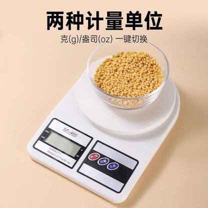 ميزان مطبخ رقمي عالي الدقة 10 كجم - ميزان إلكتروني أبيض - ميزان مطبخ محمول بشاشة ال سي دي